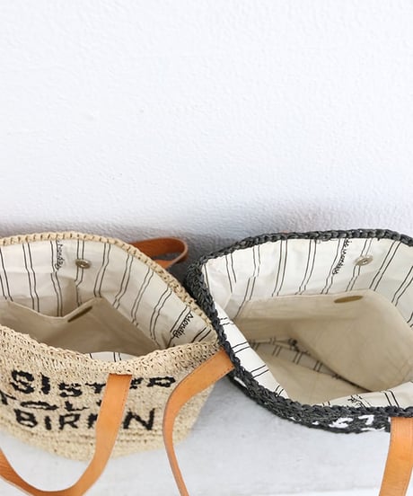 【MWEZI by ZURIsol 沖縄 バッグ 通販】STOLE MY BIRKIN BAG ラフィア トート レディース 牛革ハンドル 刺繍