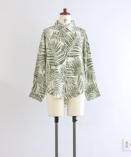 【MWEZI by ZURIsol 沖縄・宜野湾 セレクトショップ 通販】レディース リーフ柄シャツ/ leaf pattern shirt