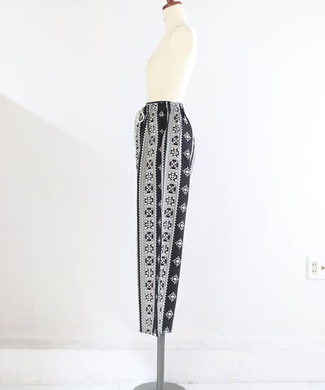 エスニックプリントワイドパンツ レディース / embroidery print pants