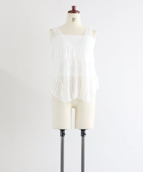 クロッシュメッシュ セットタンクトップ / Crocheted Mesh Set Tank Top