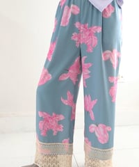 フラワープリントレースパンツ / Flower Print Lace Pants 【MWEZI by ZURIsol 沖縄 リゾートファッション 通販】レディース