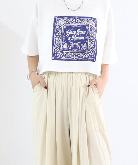ペイズリークロップドTシャツ レディース / Paisley Cropped T-Shirt