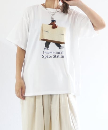 BIG BAG BOY プリント Tシャツ レディース オーバーサイズ 半袖 コットン【MWEZI by ZURIsol 沖縄・宜野湾 レディースファッション 通販】