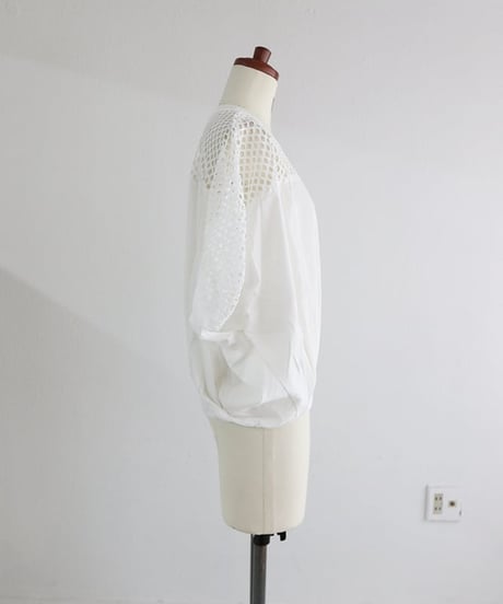 パンチング ドルマンスリーブ トップス レディース シアー 半袖 プルオーバー【MWEZI by ZURIsol 沖縄 セレクトショップ 通販】