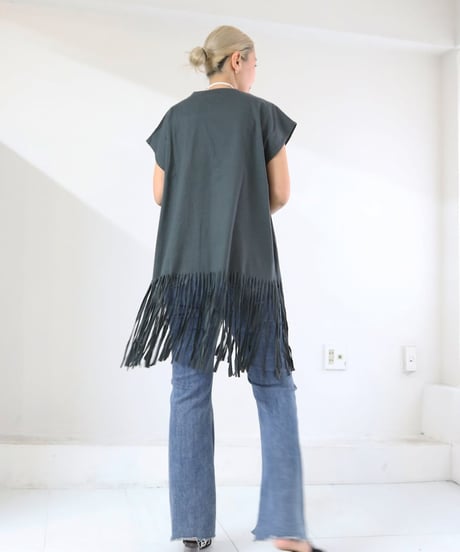 フリンジトップス レディース ロング丈 綿100% FRINGE TOPS