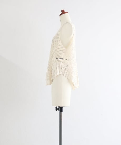 クロッシュメッシュ セットタンクトップ / Crocheted Mesh Set Tank Top