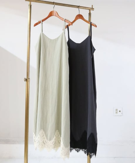 レースキャミワンピース レディース ロングワンピース 重ね着 レイヤード / HEM LACE CAMI DRESS