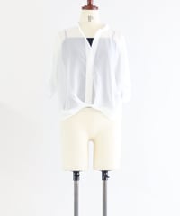 シアーブラウス キャミソールセット レディース / Plain caftan camisole set