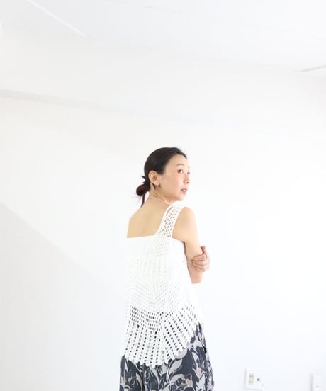 クロッシュメッシュ セットタンクトップ / Crocheted Mesh Set Tank Top