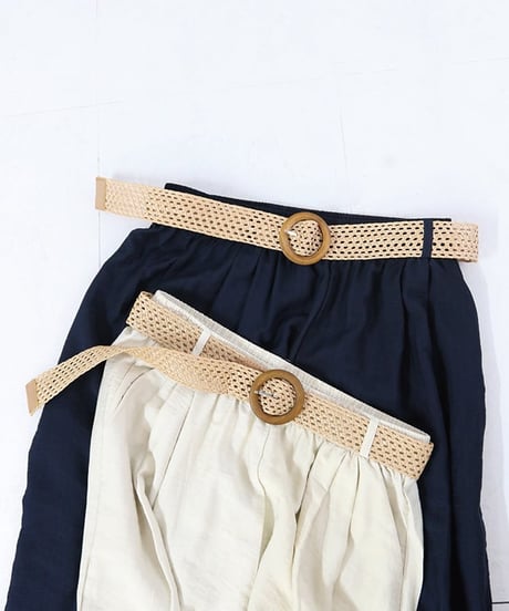 ベルト付きドレープワイドパンツ / rattan pants