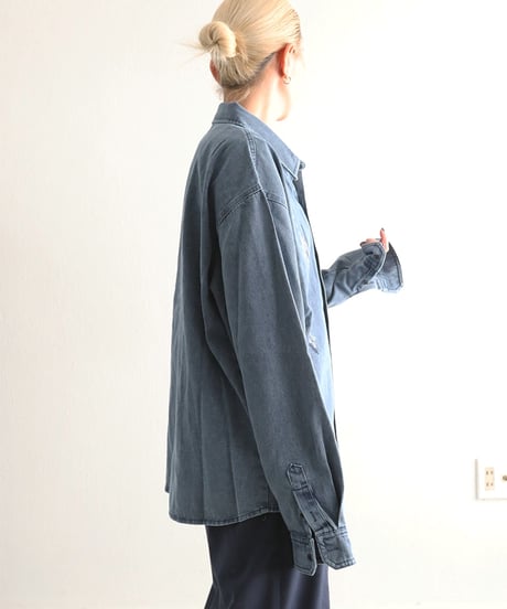 エンブロイダリーデニムシャツ / Embroidered Denim Shirt 【MWEZI by ZURIsol 沖縄 リゾートファッション 通販】レディース