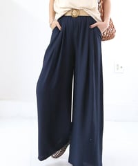 ベルト付きドレープワイドパンツ / rattan pants
