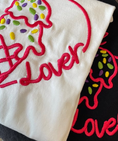 MWEZI Icecream Lover 刺繍Tシャツ レディース 半袖Tシャツ 親子リンクコーデ対応(Adult)MZ03