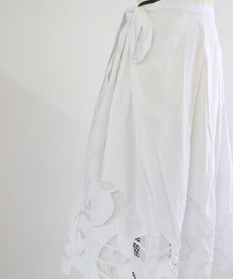 カットワークレース ロングスカート レディース コットン100% フレアスカート / CUT WORK CIRCULAR SKIRT