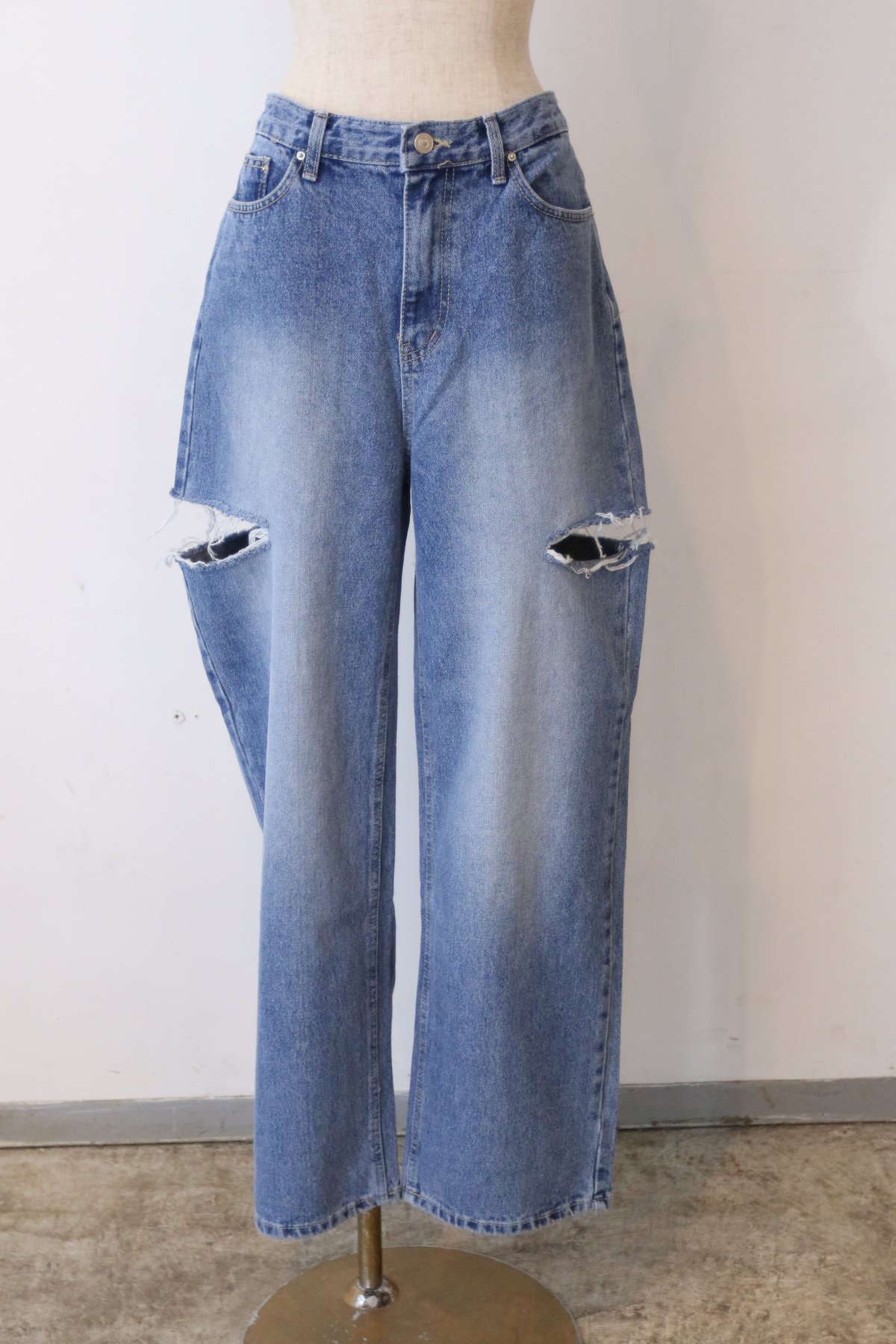 WHOO-AA・Cut Out Denim Pants カット アウト デニム パンツ(W4W WHOO-AA・Cut Out Denim Pants カット アウト デニム パンツ(W4W