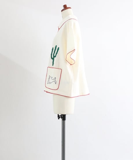 【MWEZI by ZURIsol 沖縄・宜野湾 レディースファッション 通販】サボテン 刺繍 シャツ