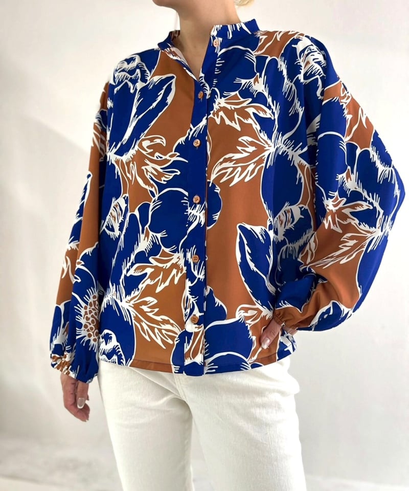 フラワープリントブラウス(5W61003H) | MWEZI by ZURIsol okinawa