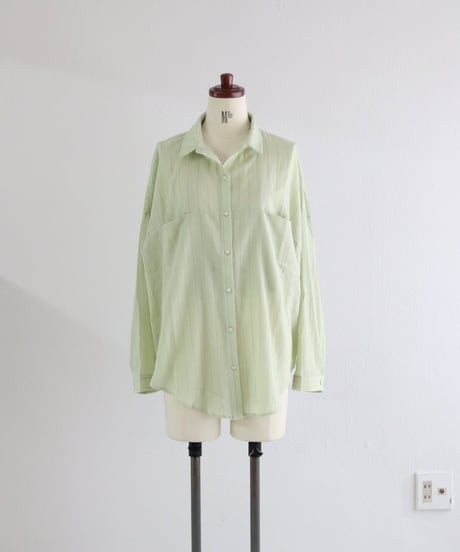 ストライプシャツ レディース コットン100% オーバーサイズ 長袖ブラウス / STRIPE COTTON BLOUSE