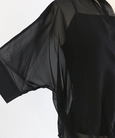 シアーブラウス キャミソールセット レディース / Plain caftan camisole set
