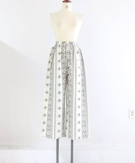 エスニックプリントワイドパンツ レディース / embroidery print pants
