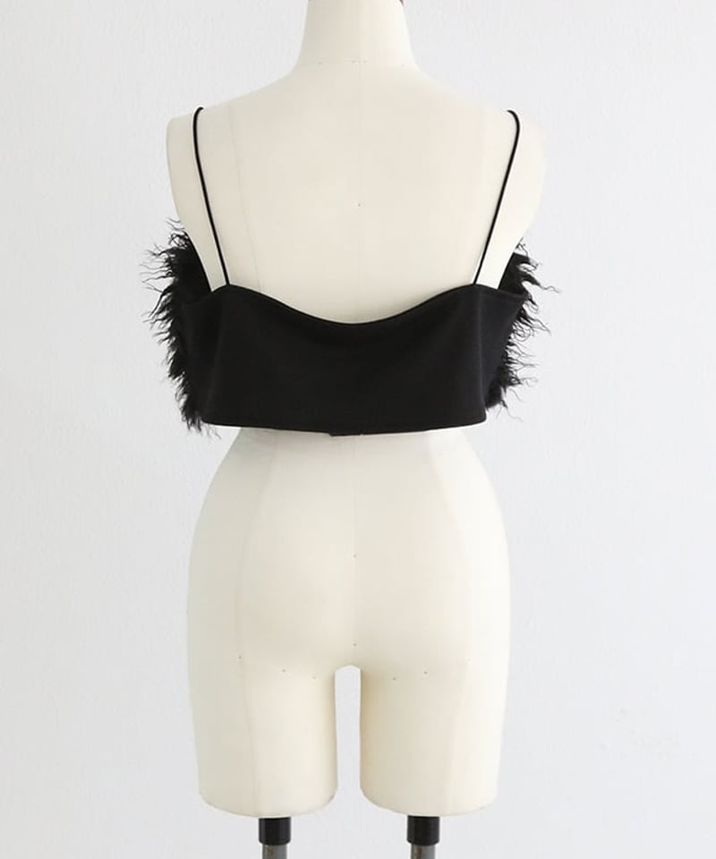 美品！FRAY ID エコペルエコファー ビスチェ Amazon | [フレイ アイディー] エコファーラメキャミビスチェ