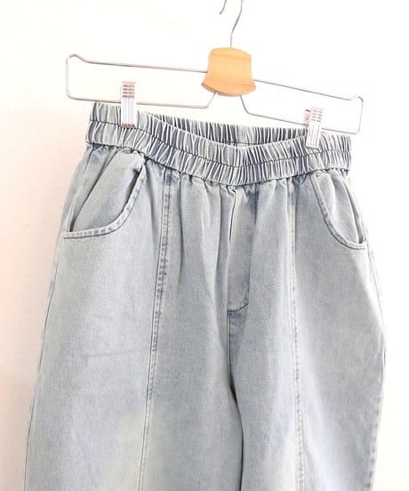 コクーンデニムパンツ レディース ワイドシルエット / switch light denim