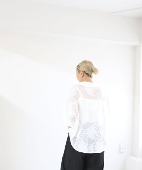 シアーリーフ刺繍ブラウス レディース ドルマンスリーブ / Ripple blouse