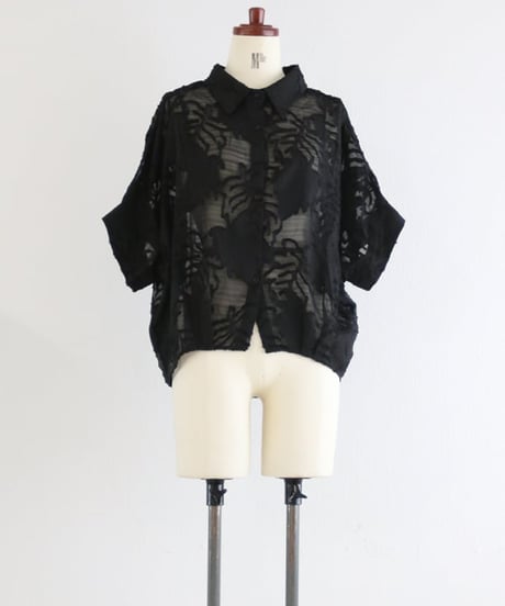 シアーリーフ刺繍ブラウス レディース ドルマンスリーブ / Ripple blouse