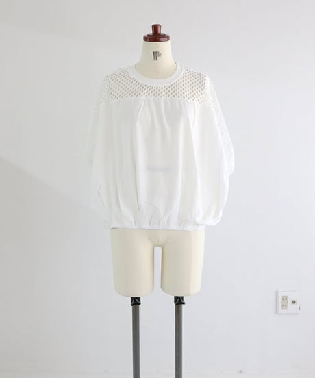 パンチング ドルマンスリーブ トップス レディース シアー 半袖 プルオーバー【MWEZI by ZURIsol 沖縄 セレクトショップ 通販】