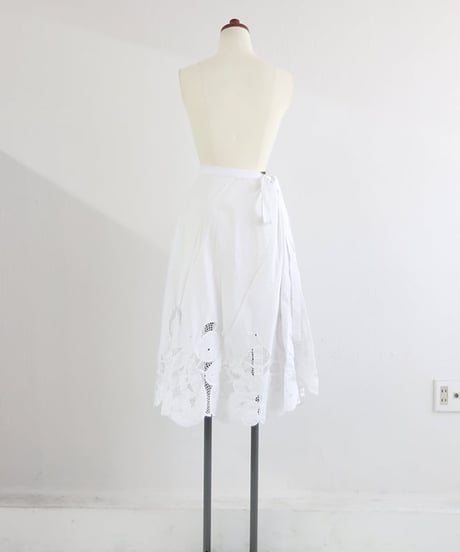 カットワークレース ロングスカート レディース コットン100% フレアスカート / CUT WORK CIRCULAR SKIRT
