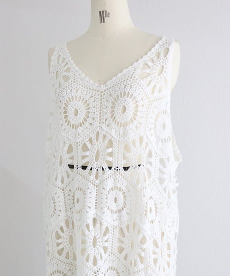 【MWEZI by ZURIsol 沖縄 リゾートファッション 通販】レディース クロシェ ワンピース / Crochet dress