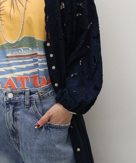 カットワークマキシワンピース Cardigan Dress (4S36004E)DAZZLE
