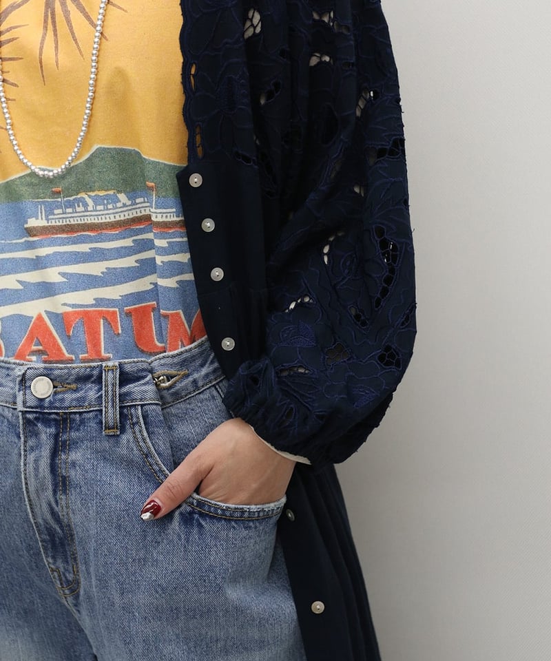 DAZZLE・Cut Work West Mark Cardigan Dress カット ワー