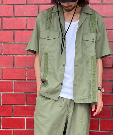 【MWEZI by ZURIsol 沖縄 メンズファッション】キューバ 半袖 シャツ Solid Cuba Shirts