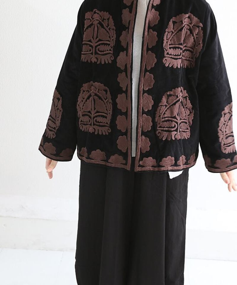ROLL ベロア刺繍ジャケット　ブルゾン 刺繍ベロアジャケット(5W36011E) | MWEZI by ZURIsol okinawa