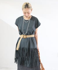 フリンジトップス レディース ロング丈 綿100% FRINGE TOPS