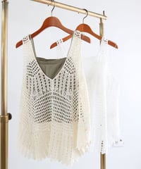 クロッシュメッシュ セットタンクトップ / Crocheted Mesh Set Tank Top
