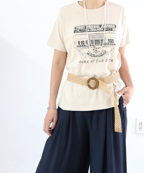 PARKING Tシャツ レディース 綿100% ヴィンテージプリント 半袖Tシャツ