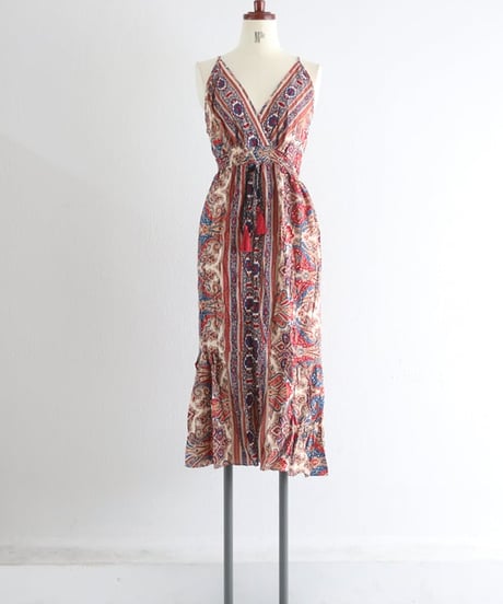 ヴィンテージペイズリーキャミワンピース / Vintage-style camisole dress