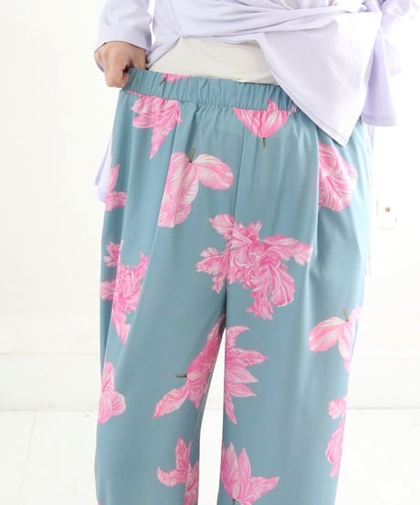 フラワープリントレースパンツ / Flower Print Lace Pants 【MWEZI by ZURIsol 沖縄 リゾートファッション 通販】レディース