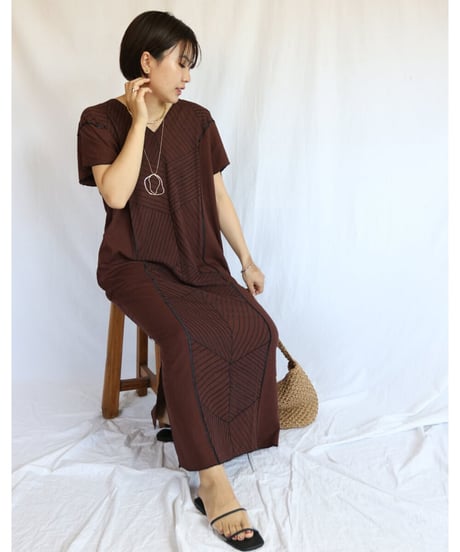 フロント刺繍マキシワンピース レディース(3S33007E)DAZZLE