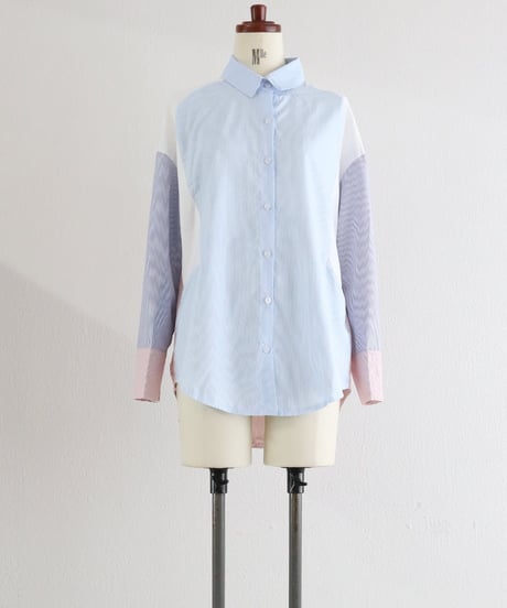 【MWEZI by ZURIsol 沖縄 リゾートファッション 通販】レディース ミックスストライプ シャツ / Mixed Stripe Shirt