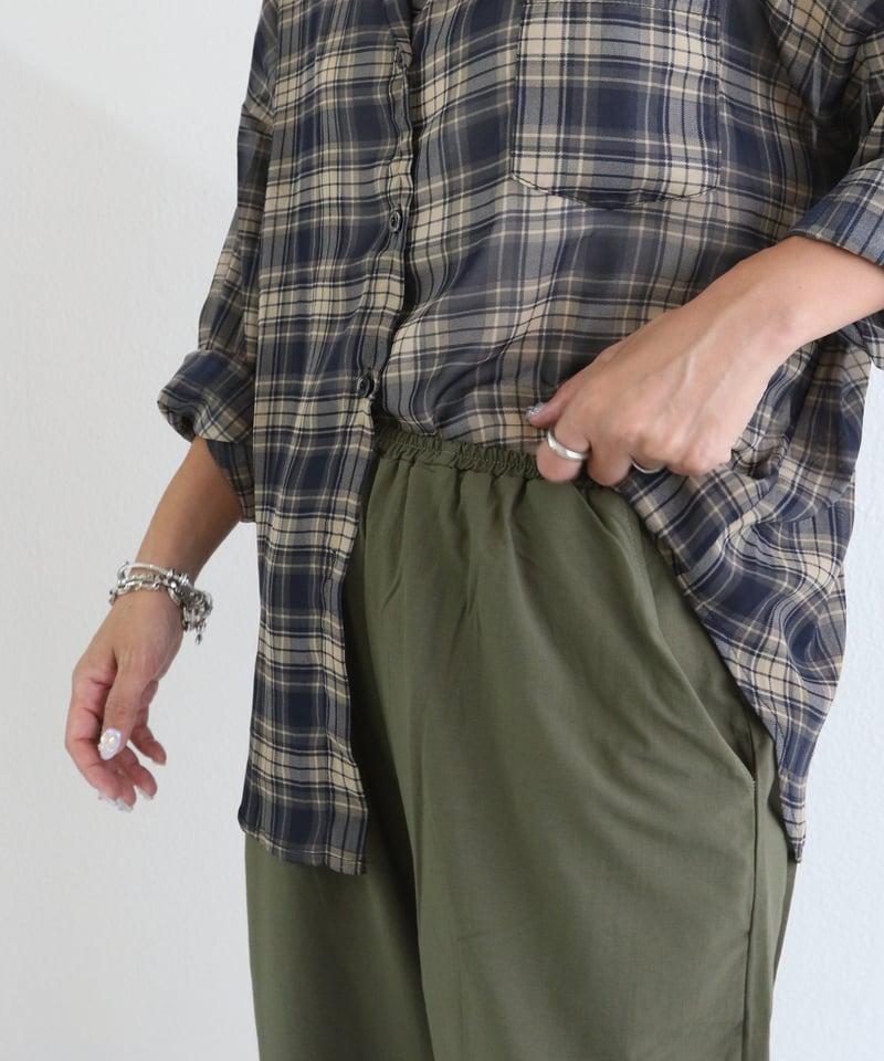 497 PGG ユニセックス 定価30,800円 イージーパンツ カーキ L アクティブ イージーパンツ 大きいサイズ メンズ B＆T CLUB ストレッチ