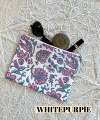 MWEZI ブロックプリント コスメポーチ BLOCK PRINT POUCH
