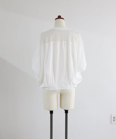 パンチング ドルマンスリーブ トップス レディース シアー 半袖 プルオーバー【MWEZI by ZURIsol 沖縄 セレクトショップ 通販】
