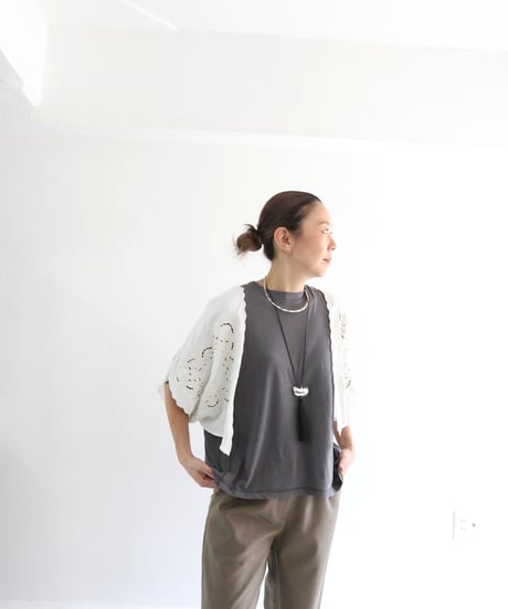 カットワーク ショートガウン レディース レーヨン100% 羽織り カーディガン【MWEZI by ZURIsol 沖縄 セレクトショップ 通販】