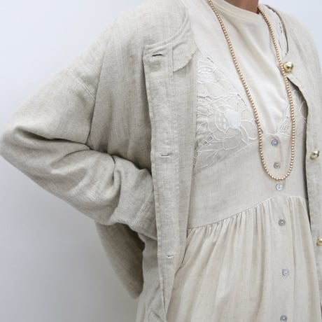 DAZZLE CUT WORK WEST MARK CARDIGAN DRESS カットワークウエストマーク カーディガン ドレス (4S36004E)