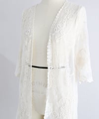 メッシュ刺繍ガウン / Mesh embroidered gown