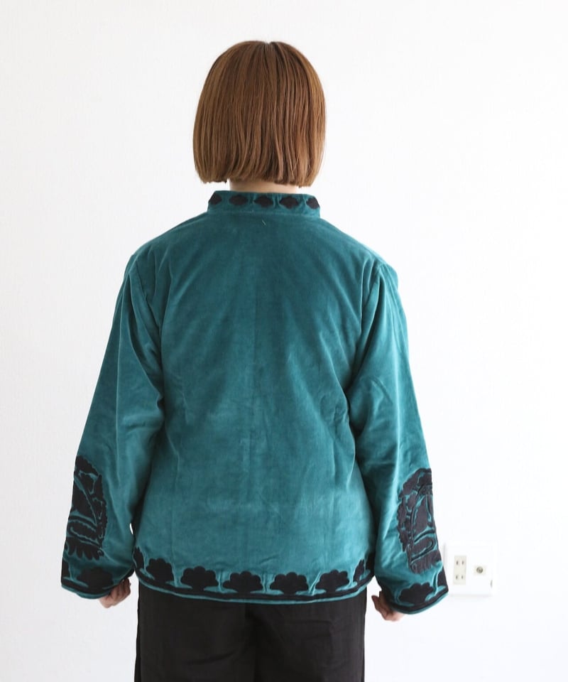 ROLL ベロア刺繍ジャケット　ブルゾン 4701033-1.jpg