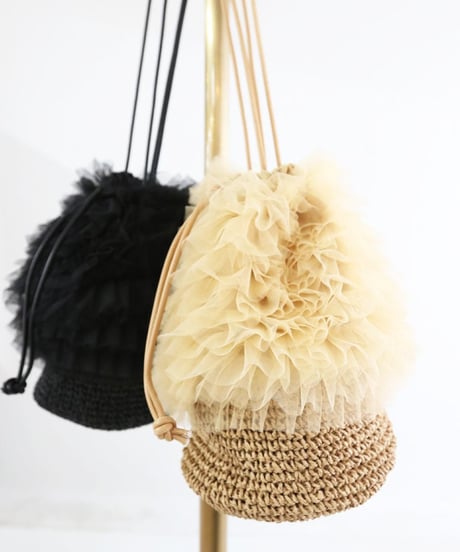 どんぐりレースラタンBAG / Acorn Lace Rattan Bag